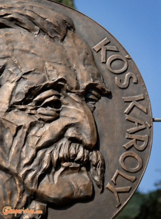 Hungary, Tokaj town, statue of Kos Karoly at Kossuth square