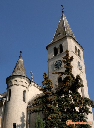 Hungary, Tokaj town, Kossuth square, St. Anne roman catholic church