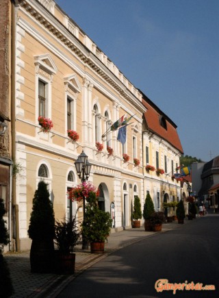 Hungary, Tokaj town, the main pedestrian street (Rakoczi ut), Town Hall