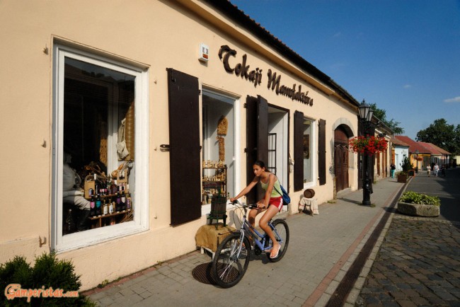 Hungary, Tokaj town, the main pedestrian street (Rakoczi ut)